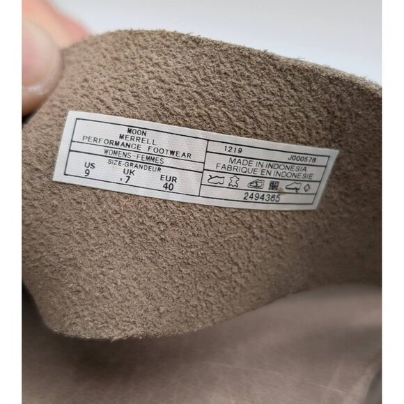 Merrell Juno Wrap Sandals Moon Suede Soft Leather Women's Size 9 Slip On Tan - Picture 7 of 7